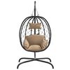 vidaXL Poltrona sospesa a uovo con cuscino in polyrattan e acciaio color tortora