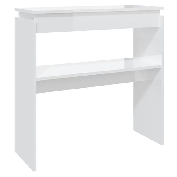 vidaXL Tavolino Consolle Bianco Lucido 80x30x80 cm Legno Multistrato