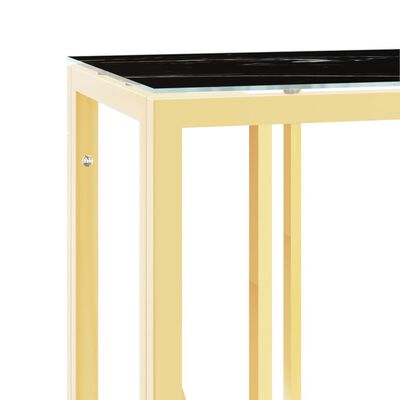 vidaXL Tavolino Consolle Oro 110x30x70 cm in Acciaio Inox e Vetro