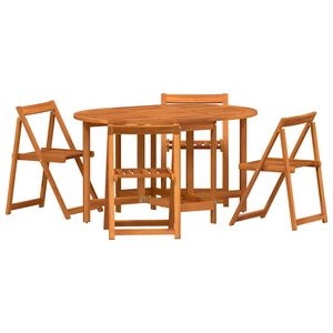 vidaXL Tavolo da Giardino 5 pcs Marrone Legno di Acacia Massello