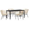 vidaXL Set da Pranzo per Giardino 5 pz Marrone polyrattan