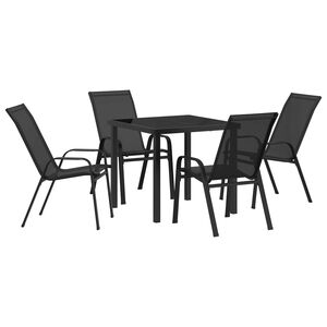 vidaXL Set da Pranzo per Giardino 5 pcs Nero