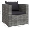 vidaXL Set Divani da Giardino 4 pz con Cuscini in Polyrattan Grigio