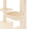 vidaXL Albero per Gatti con Tiragraffi in Sisal Crema 142 cm