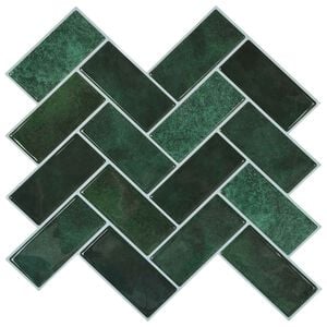 vidaXL Piastrella a Spina di Pesce 20 pz Verde Scuro 30 x 30 cm