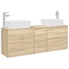 vidaXL Set di Armadi da Bagno 3 pz Rovere Sonoma 136 x 35 x 80 cm