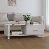 vidaXL Tavolino HAMAR Bianco 100x55x35 cm in Legno Massello di Pino