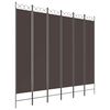 vidaXL Divisorio a 6 Pannelli Marrone 240x220 cm in Tessuto