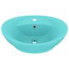 vidaXL Lavabo con Troppopieno Ovale Turchese Opaco 58,5x39 cm Ceramica