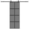 vidaXL Porta Scorrevole Set Ferramenta Nera 76x205 cm Vetro Temperato