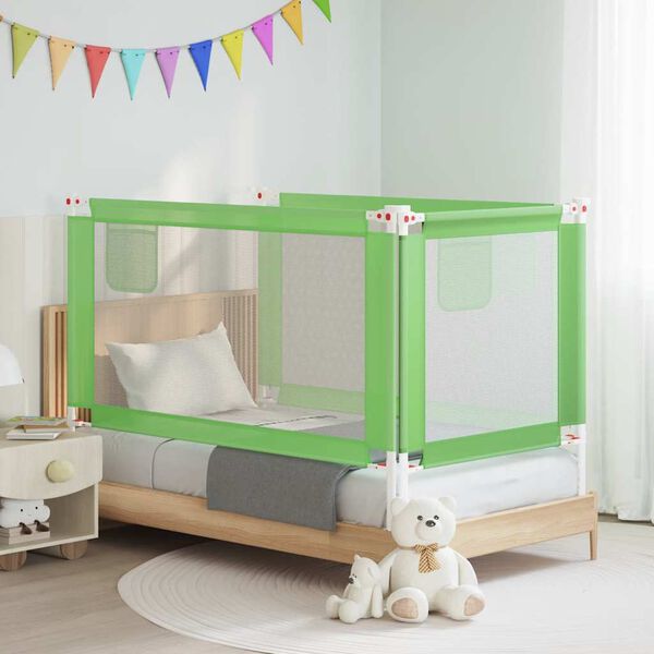 vidaXL Sponda Letto di Sicurezza per Bambini Verde 150x25cm in Tessuto