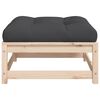vidaXL Poggiapiedi da Giardino con Cuscino in Legno Massello di Pino