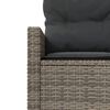 vidaXL Divano Giardino Tavolo Cuscini Semicircolare Grigio Polyrattan