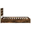 vidaXL Letto con Contenitore Rovere fum&eacute; 90 x 200 cm Legno multistrato