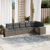 vidaXL Set Divano da Giardino 6 pz con Cuscini Grigio in Polyrattan