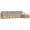 vidaXL Set di divani da esterno 5 pz Bianco e Grigio Chiaro Poliestere