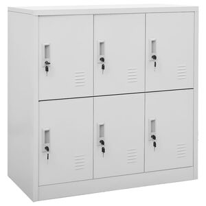 vidaXL Armadietto con Chiave Grigio Chiaro 90x45x92,5 cm in Acciaio