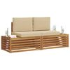 vidaXL Set di divani da esterno con cuscino 2 Pezzo Naturale e Beige