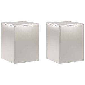 vidaXL Supporto per piante 2 pcs Argento 30 x 30 x 40 cm Acciaio
