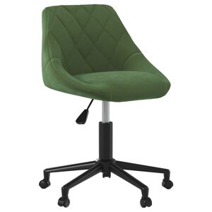 vidaXL Sedia da Ufficio Girevole Verde Scuro in Velluto