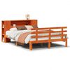 vidaXL Letto Libreria senza Materasso Marrone Cera 140x190 cm in Pino