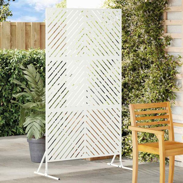 vidaXL Schermo per Privacy Bianco 100 x 50 x 180 cm Acciaio