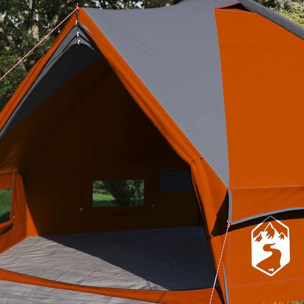 vidaXL Tenda Teepee con tetto Grigio e arancione 490 x 410 x 210 cm