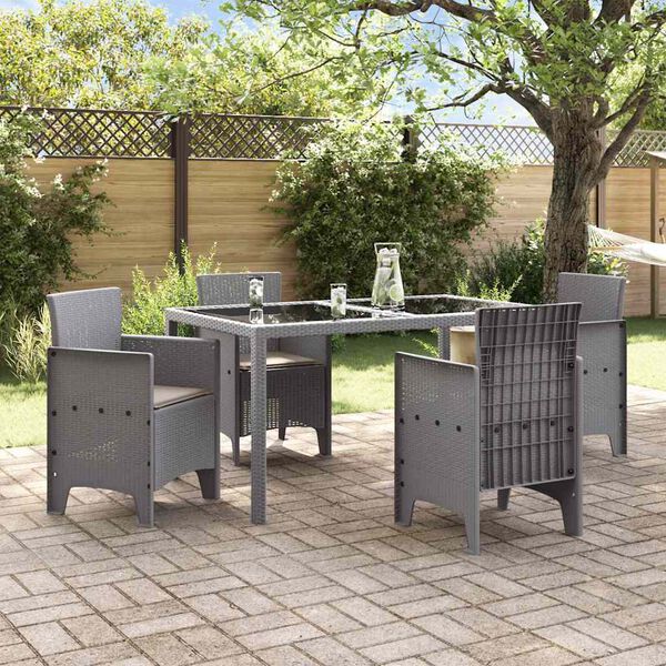 vidaXL Sedia da Giardino 4 pcs Grigio chiaro 53 x 49 x 85 cm PP