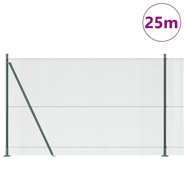 vidaXL Palo della recinzione Verde 25 x 1,4 m (rete 12 x 12 mm)