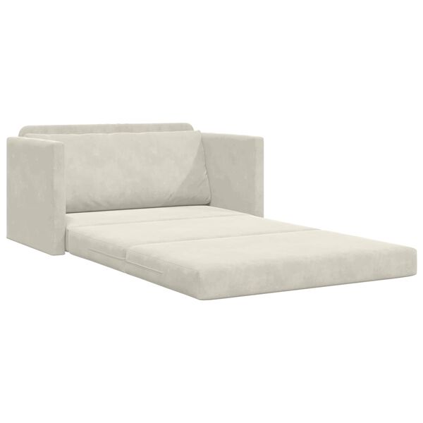 vidaXL Divano letto 110cm Crema Velluto