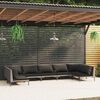 vidaXL Set Divani da Giardino 7 pz con Cuscini Polyrattan Grigio Scuro