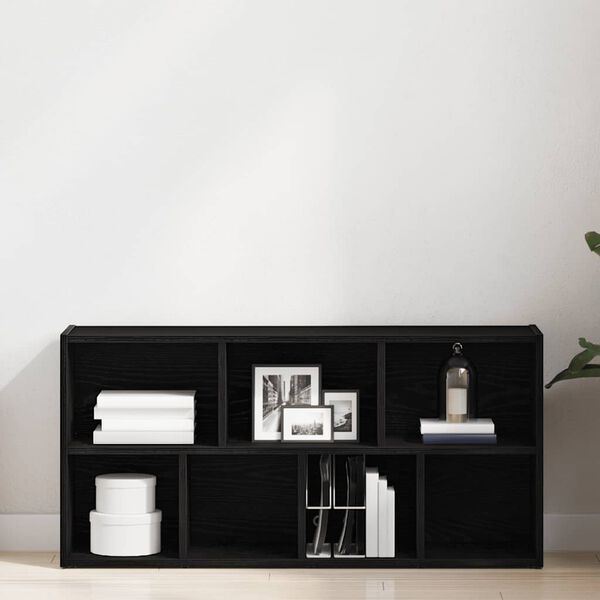 vidaXL Libreria Rovere Nero 50x25x104 cm in Legno Multistrato