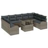 vidaXL Set Divano da Giardino 10 pz Grigio Poly Rattan