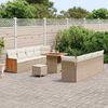vidaXL Set Divano da Giardino con cuscino 11 pcs Beige e Crema