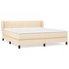 vidaXL Giroletto a Molle con Materasso Crema 160x200 cm in Tessuto