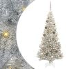 vidaXL Albero di Natale con luci LED Argento 180 cm PET e acciaio