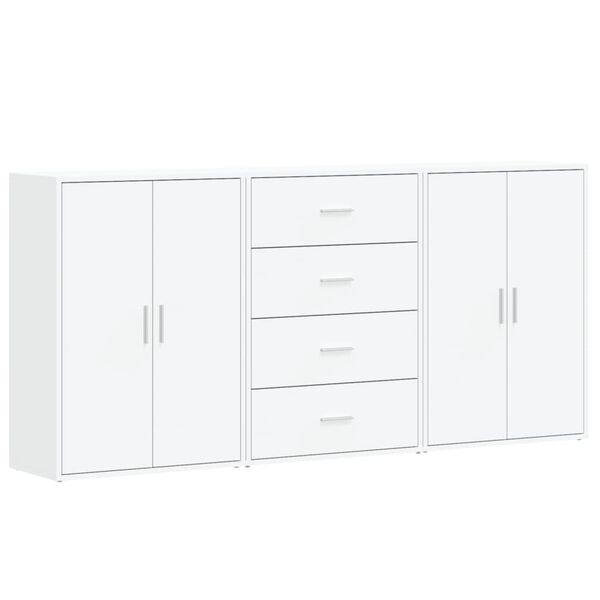 vidaXL Credenze 3 pz Bianche 60x31x84 cm in Legno Multistrato