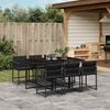 vidaXL Set da Pranzo da Giardino 7 pz Nero con Cuscini in Polyrattan