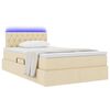 vidaXL Letto con contenitore e LED con led Crema 120 x 200 cm Tessuto