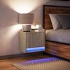 vidaXL Comodino a Parete con luci LED Rovere Sonoma