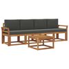 vidaXL Set di divani da esterno con cuscino 5 pcs Naturale e Antracite