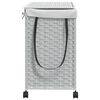 vidaXL Cesto Portabiancheria con Ruote Bianco 60x35x60,5 cm Rattan