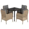 vidaXL Set da Pranzo da Giardino 5 pz con Cuscini Beige in Polyrattan