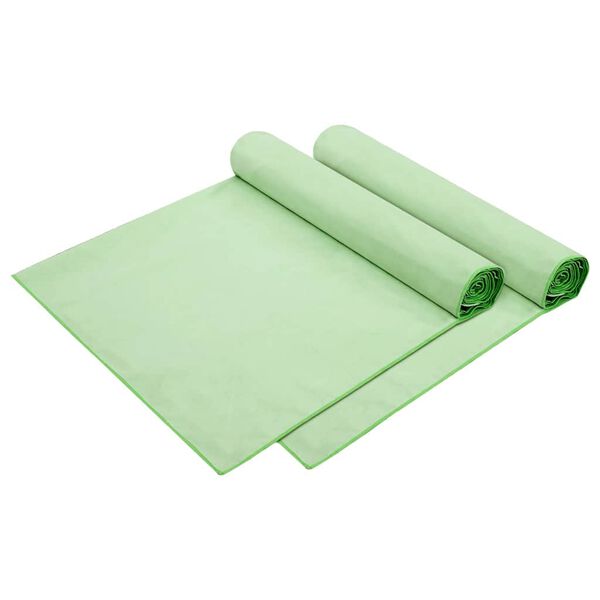 vidaXL Asciugamani per lettino 2 pcs Verde 210 x 75 cm