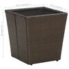 vidaXL Tavolino Marrone 41,5x41,5x44cm in Polyrattan e Vetro Temperato