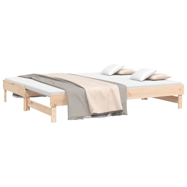 vidaXL Dormeuse Estraibile 2x(80x200) cm in Legno Massello di Pino
