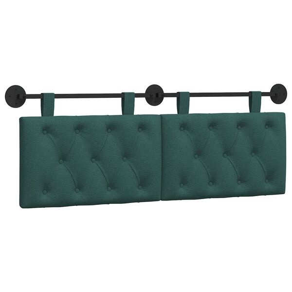 vidaXL Testata appesa Verde Scuro 150 x 55 x 7 cm Tessuto