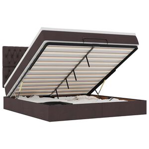 vidaXL Struttura Letto Pouf con Materasso 180x200 cm in Tessuto