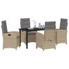 vidaXL Set da Pranzo per Giardino con cuscino 5 pcs Beige polyrattan