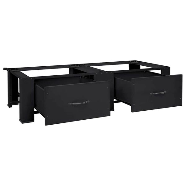 vidaXL Mobiletto porta lavatrice doppio con cassetti bianco